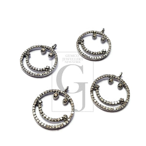 Charm pendent Smiley design Rosecut pave diamond pendant 925 sterling silver handmade finish beautiful diamond pendant jewelry