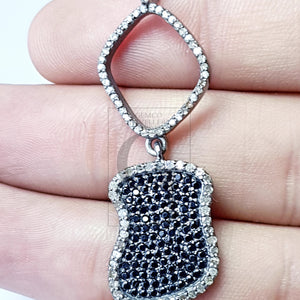 Very beautiful designed diamond Rocecut pave diamond pendant 925 sterling silver handmade finish diamond jewelry