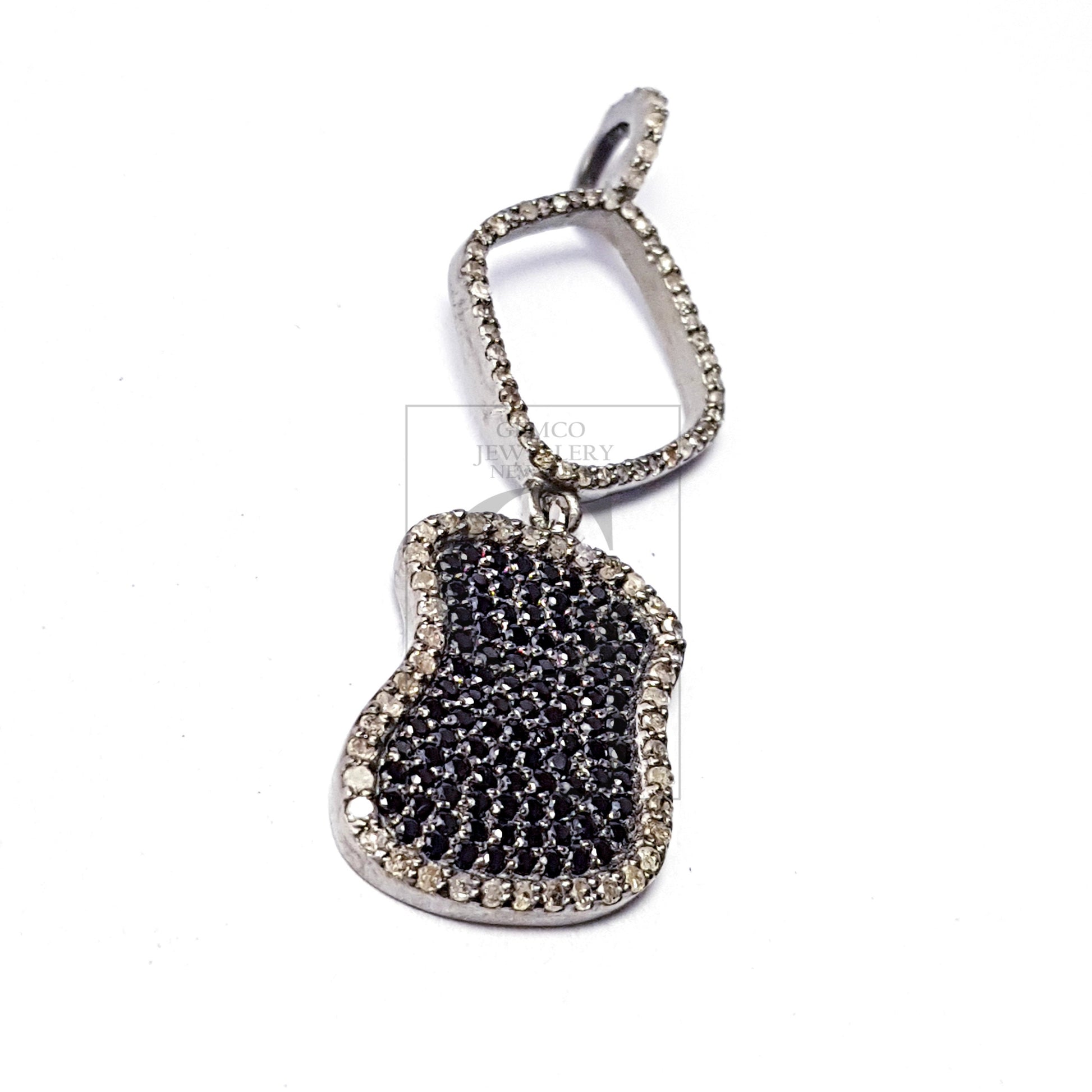 Very beautiful designed diamond Rocecut pave diamond pendant 925 sterling silver handmade finish diamond jewelry