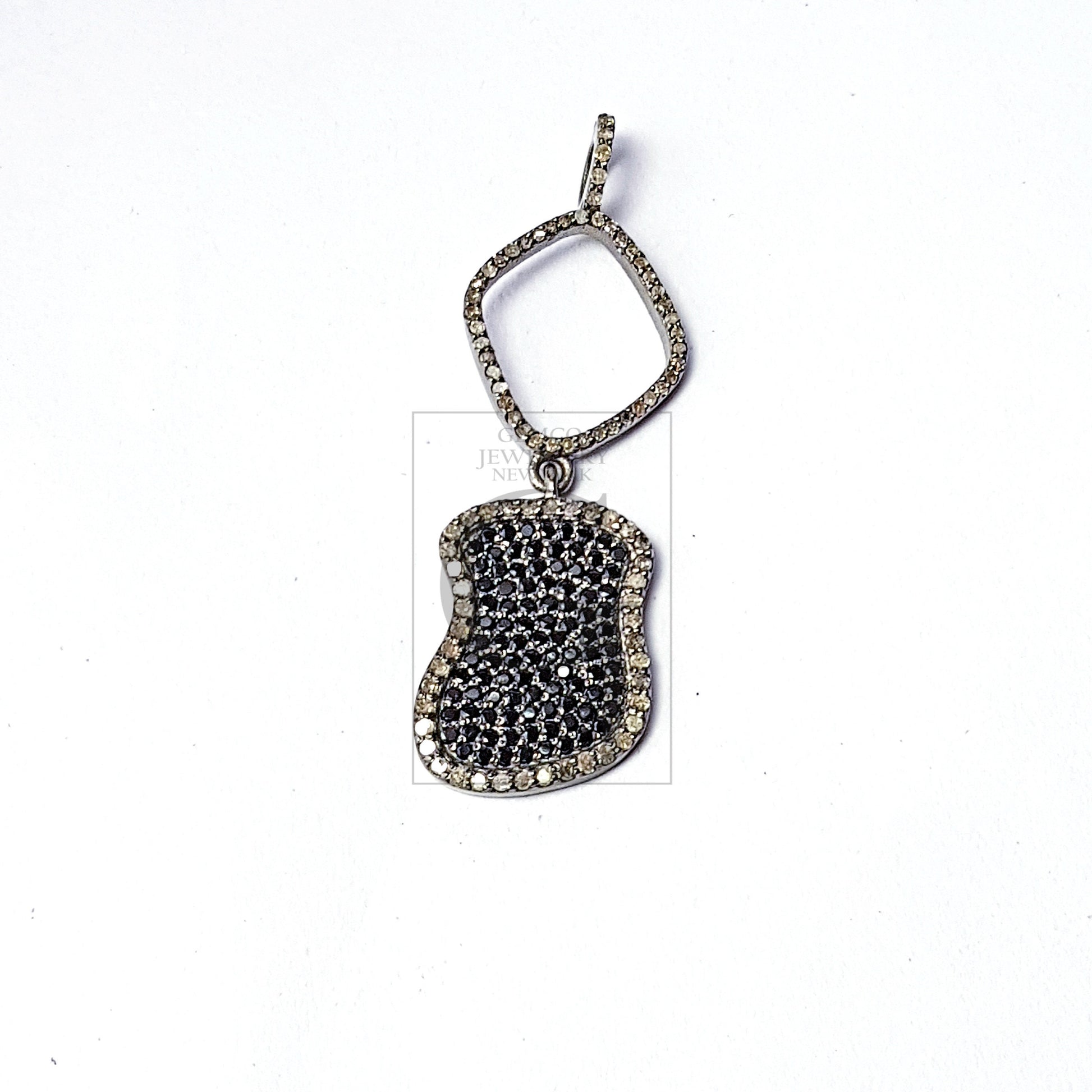 Very beautiful designed diamond Rocecut pave diamond pendant 925 sterling silver handmade finish diamond jewelry