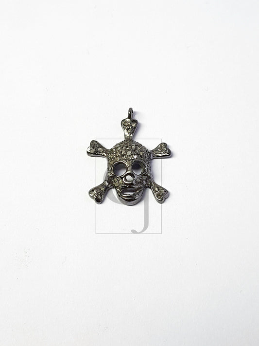 Pave diamond rosecut pendant 925 sterling silver pendant handmade diamond pendant  skull design diamond pendant charm