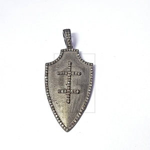 Pave Diamond Rose Cut Pendant 925 Sterling Silver Pendant Handmade Diamond Pendant Arrow Head Spike Design Diamond  Pendant Enamel Pendent