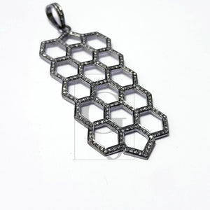 Latest designer Rosecut pave diamond pendant 925 sterling silver handmade finish unique design diamond pendant jewelry