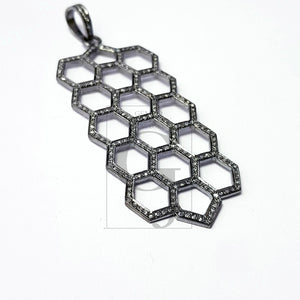 Latest designer Rosecut pave diamond pendant 925 sterling silver handmade finish unique design diamond pendant jewelry