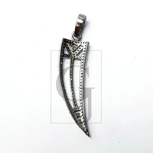 Latest design sword shaped Rosecut pave diamond pendant 925 sterling silver handmade finish diamond pendant jewelry