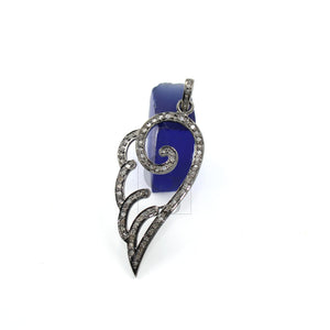 Very beautiful angle wings designer pendant Rosecut pave diamond pendant 925 sterling silver handmade finish diamond charms necklace pendant