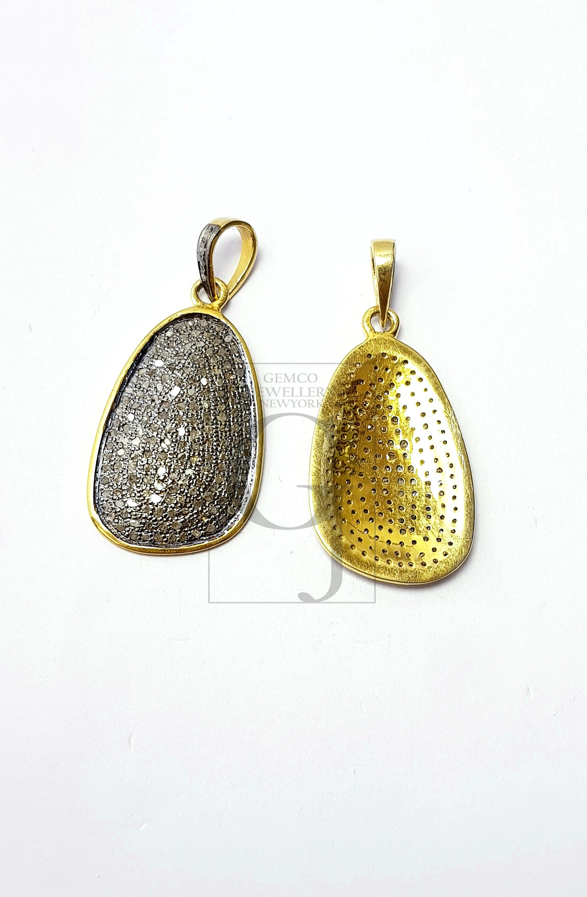 Antique Look Designer Rosecut Pave Diamond Pendant 925 Sterling Silver Handmade Finish Beautiful Diamond Pendant Jewelry