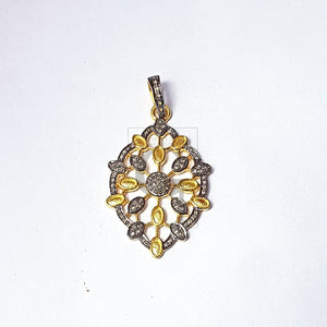 Pave diamond rosecut pendant 925 sterling silver pendant handmade diamond pendant beautiful new design diamond pendant
