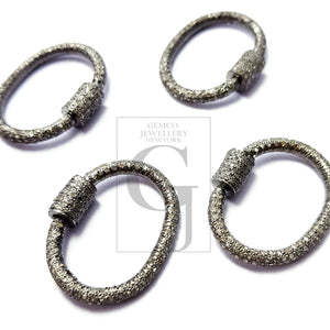 Beautiful Designer Rosecut Pave Diamond Screw Design Clasp 925 Sterling Silver Handmade Finish Round Shaped Clasp