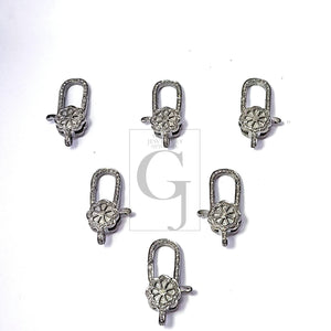 Pave Rosecut Diamond 925 Sterling Silver Handmade Very Beautiful Designer Pave Diamond Lobster Clasp New Design Floral Shape Clasp