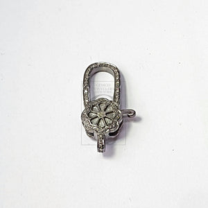 Pave Rosecut Diamond 925 Sterling Silver Handmade Very Beautiful Designer Pave Diamond Lobster Clasp New Design Floral Shape Clasp