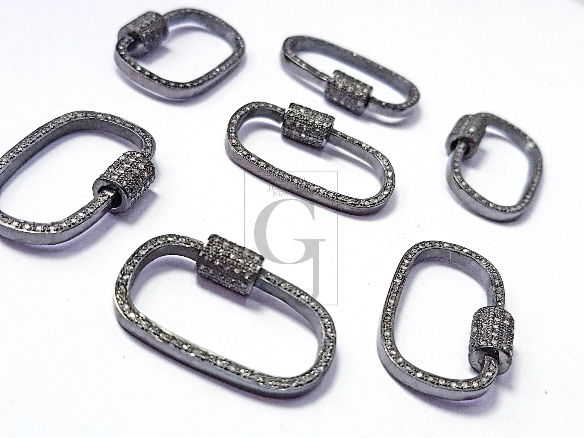 Pave rosecut diamond 925 sterling silver handmade pave diamond clasp screw design