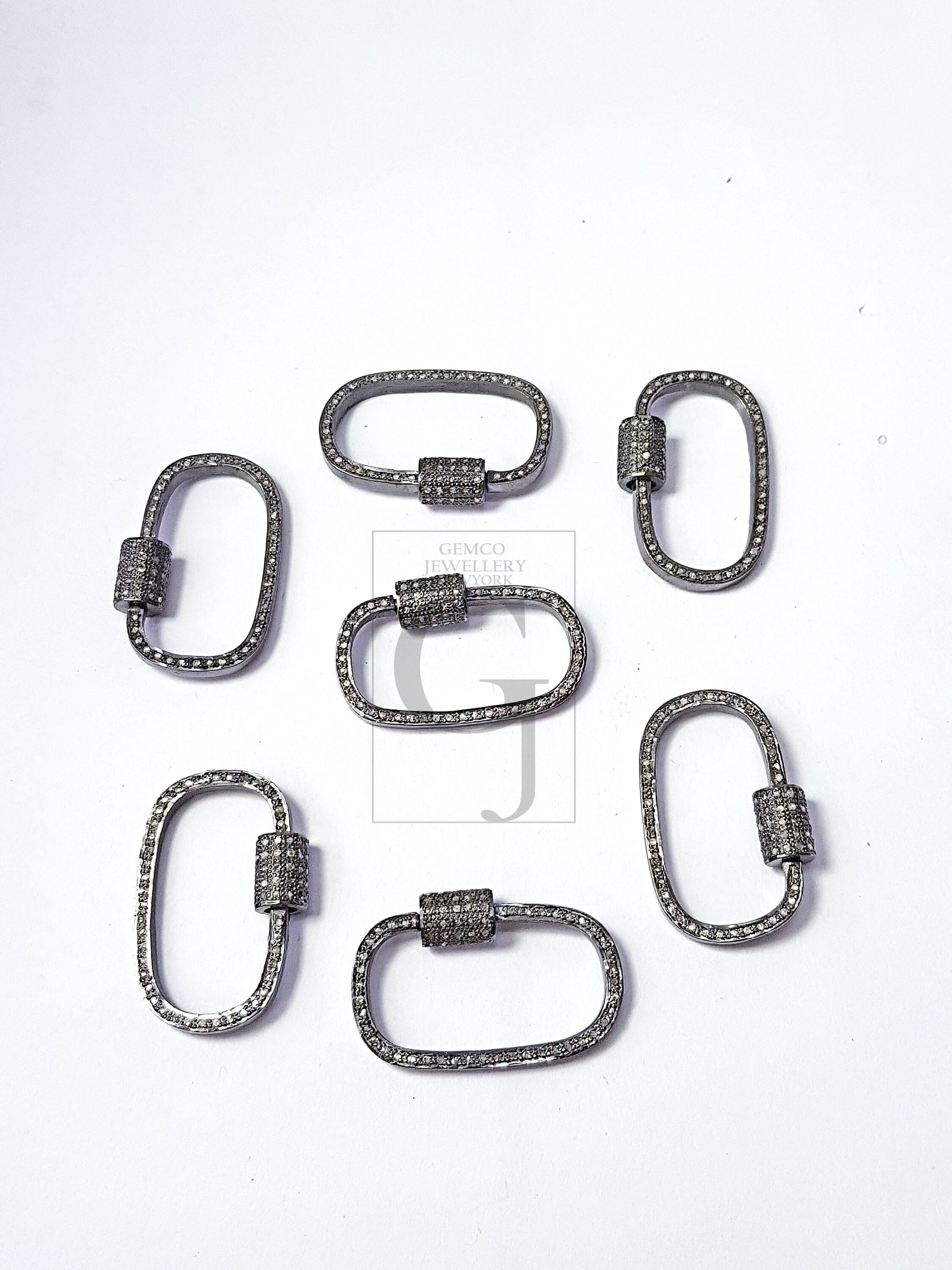 Pave rosecut diamond 925 sterling silver handmade pave diamond clasp screw design