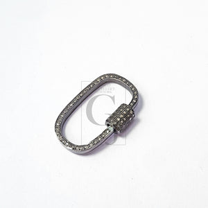 Pave rosecut diamond 925 sterling silver handmade pave diamond clasp screw design