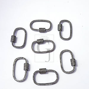 Pave rosecut diamond 925 sterling silver handmade pave diamond clasp screw design