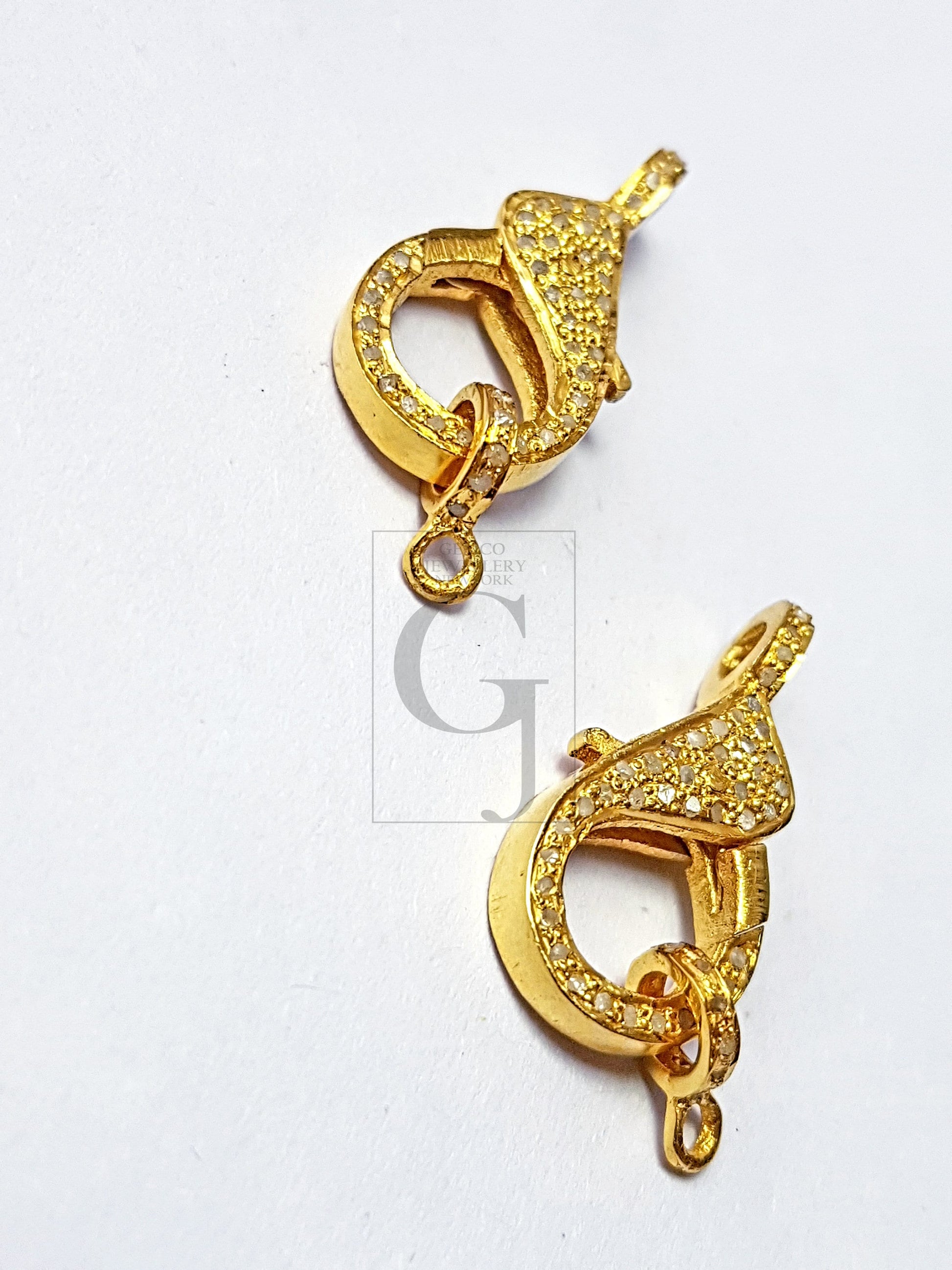 Pave diamond 925 sterling silver handmade beautiful designed clasp, pave diamond clasp,rose cut diamond clasp,diamond clasp