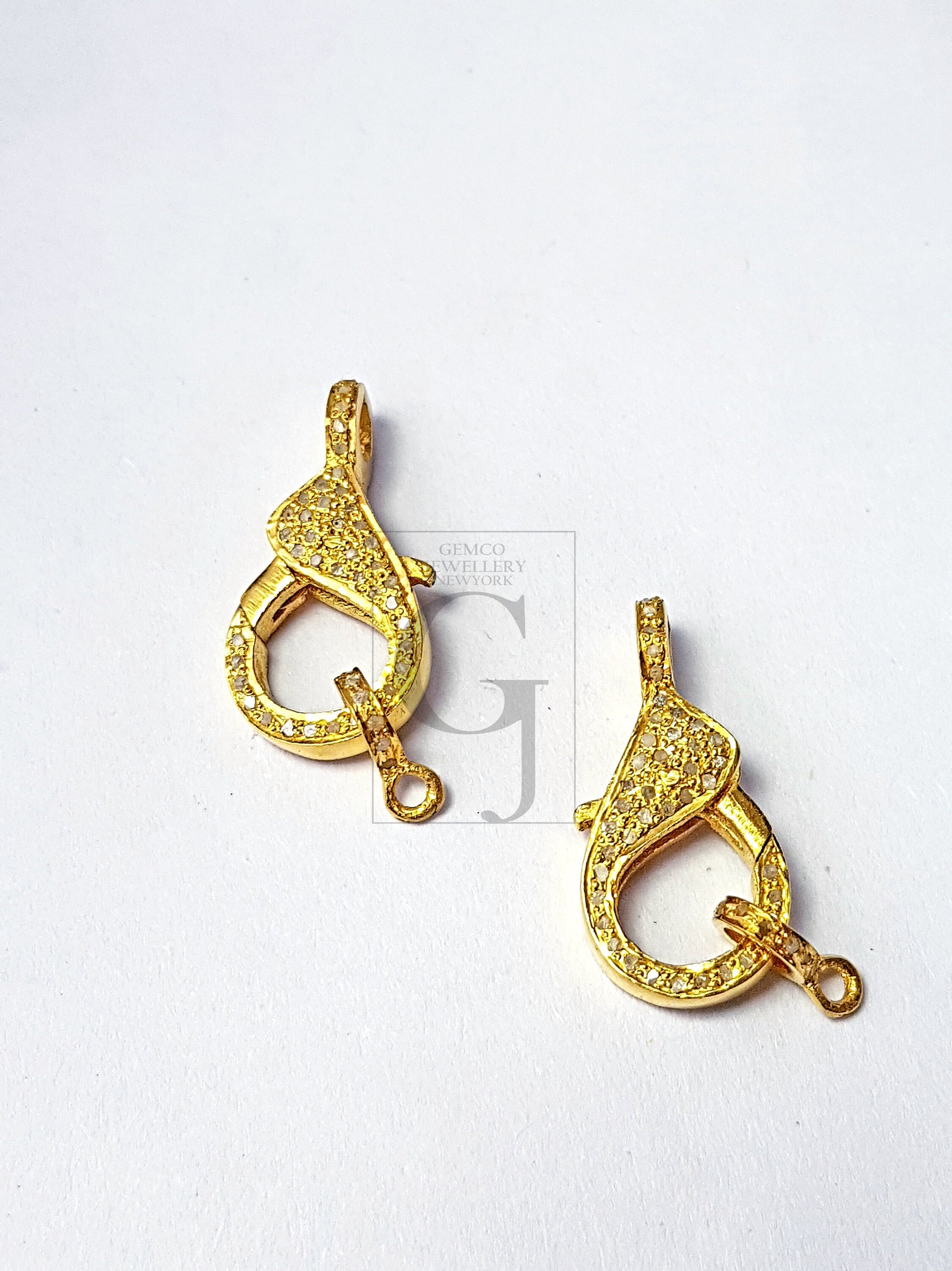 Pave diamond 925 sterling silver handmade beautiful designed clasp, pave diamond clasp,rose cut diamond clasp,diamond clasp