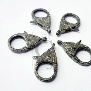 Pave diamond clasps, rose cut diamond lobster clasp,925 sterling silver handmade finish clasp, diamond jump ring , jewelry making supplies