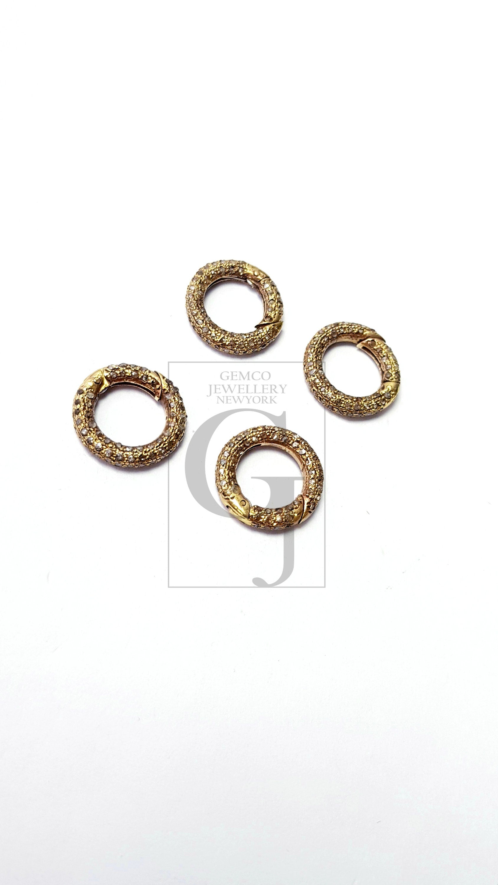 Latest brass spring clasp Rosecut pave diamond lobster design clasp brass handmade finish diamond clasp