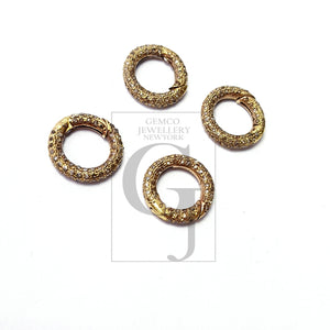 Latest brass spring clasp Rosecut pave diamond lobster design clasp brass handmade finish diamond clasp