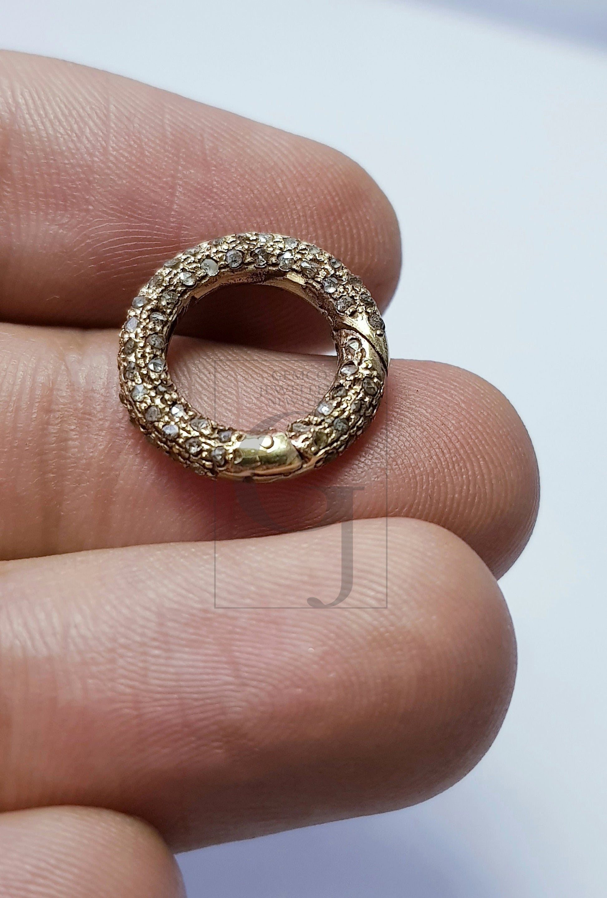 Latest brass spring clasp Rosecut pave diamond lobster design clasp brass handmade finish diamond clasp