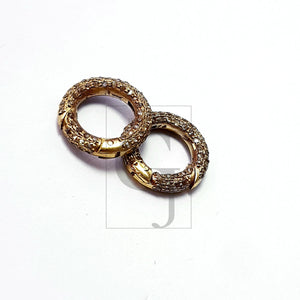 Latest brass spring clasp Rosecut pave diamond lobster design clasp brass handmade finish diamond clasp