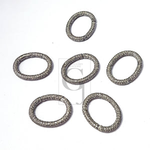 Pave diamond clasp,rose cut diamond pave clasp,925 sterling silver diamond handmade  round design lock, pave diamond carabiner lock