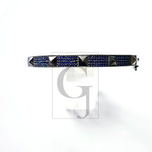 Beautiful Pyramid Bangle Rosecut pave Sapphire bangle 925 sterling silver handmade finish Sapphire bangle bracelet