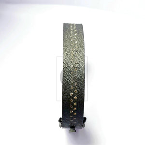 Uniqe handmade Rocecut pave diamond bangle 925 sterling silver rough frostik finish
