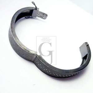 Uniqe handmade Rocecut pave diamond bangle 925 sterling silver rough frostik finish