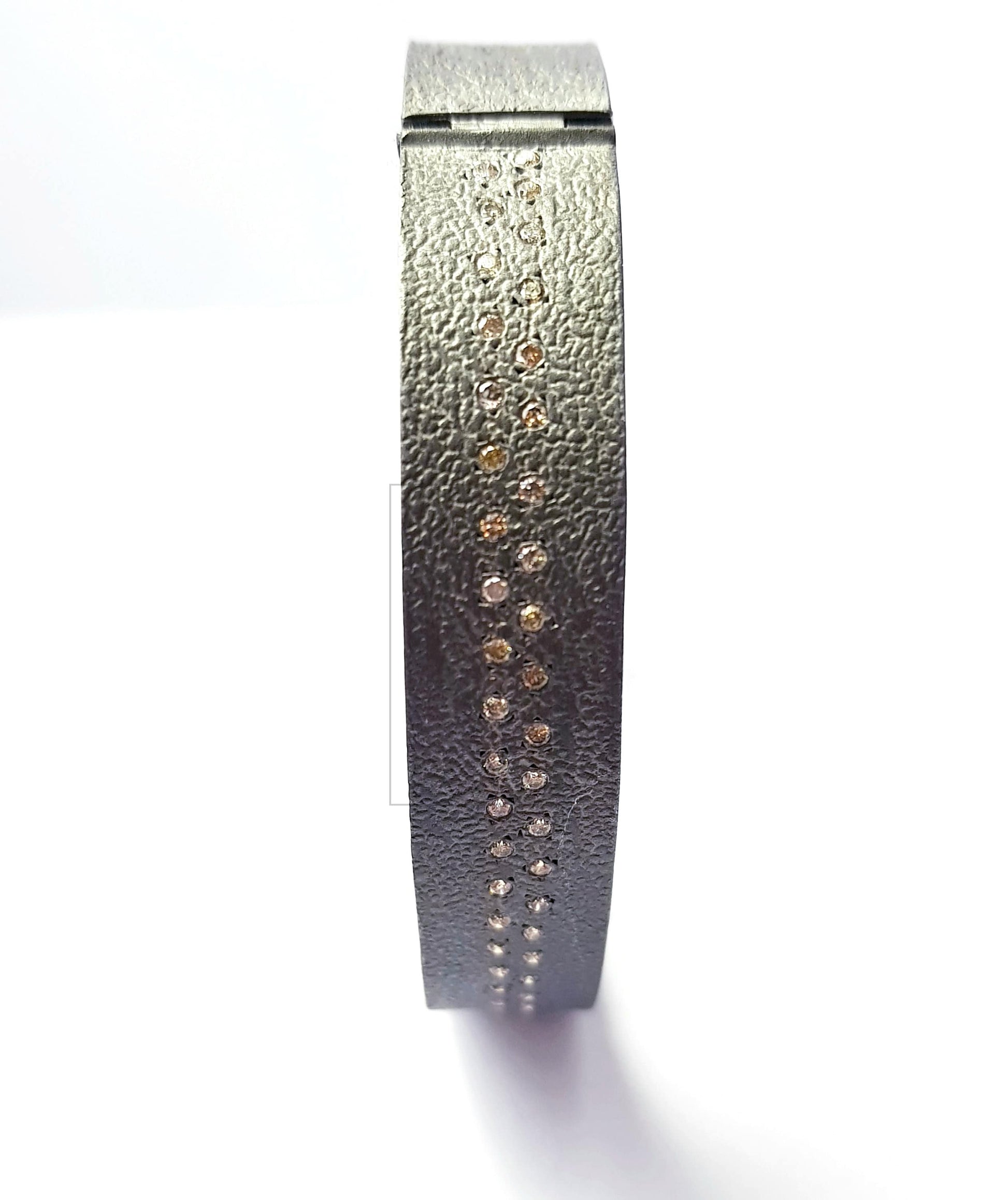 Uniqe handmade Rocecut pave diamond bangle 925 sterling silver rough frostik finish