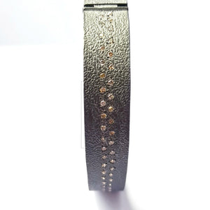 Uniqe handmade Rocecut pave diamond bangle 925 sterling silver rough frostik finish