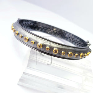 Rocecut Pave Diamond Bangle 925 Sterling Silver Handmade Finish Diamond Bangle