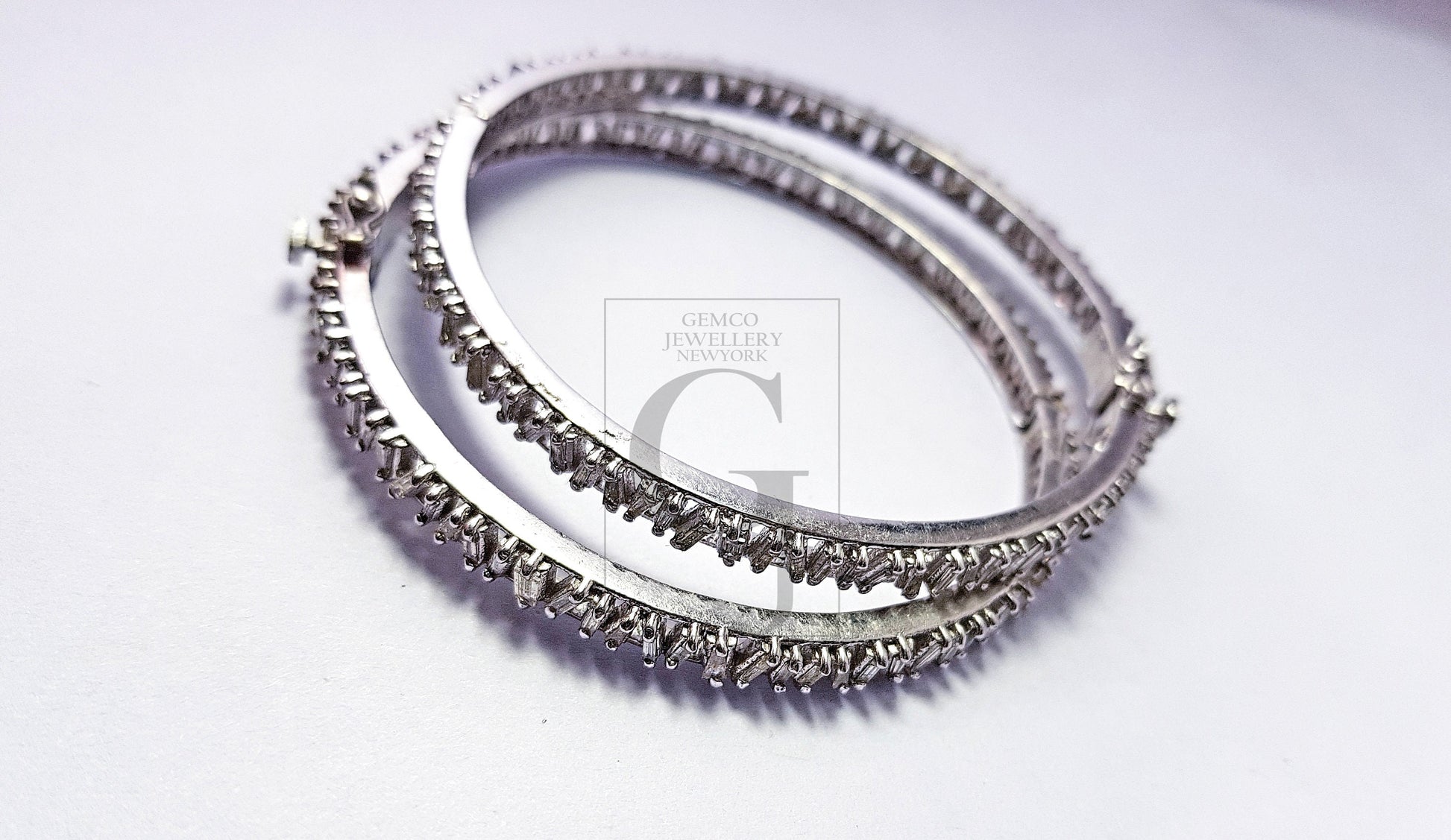 Pave diamond bangle sterling silver natural diamond baguettes bangle pave diamond silver bangle conflict free diamond bangle