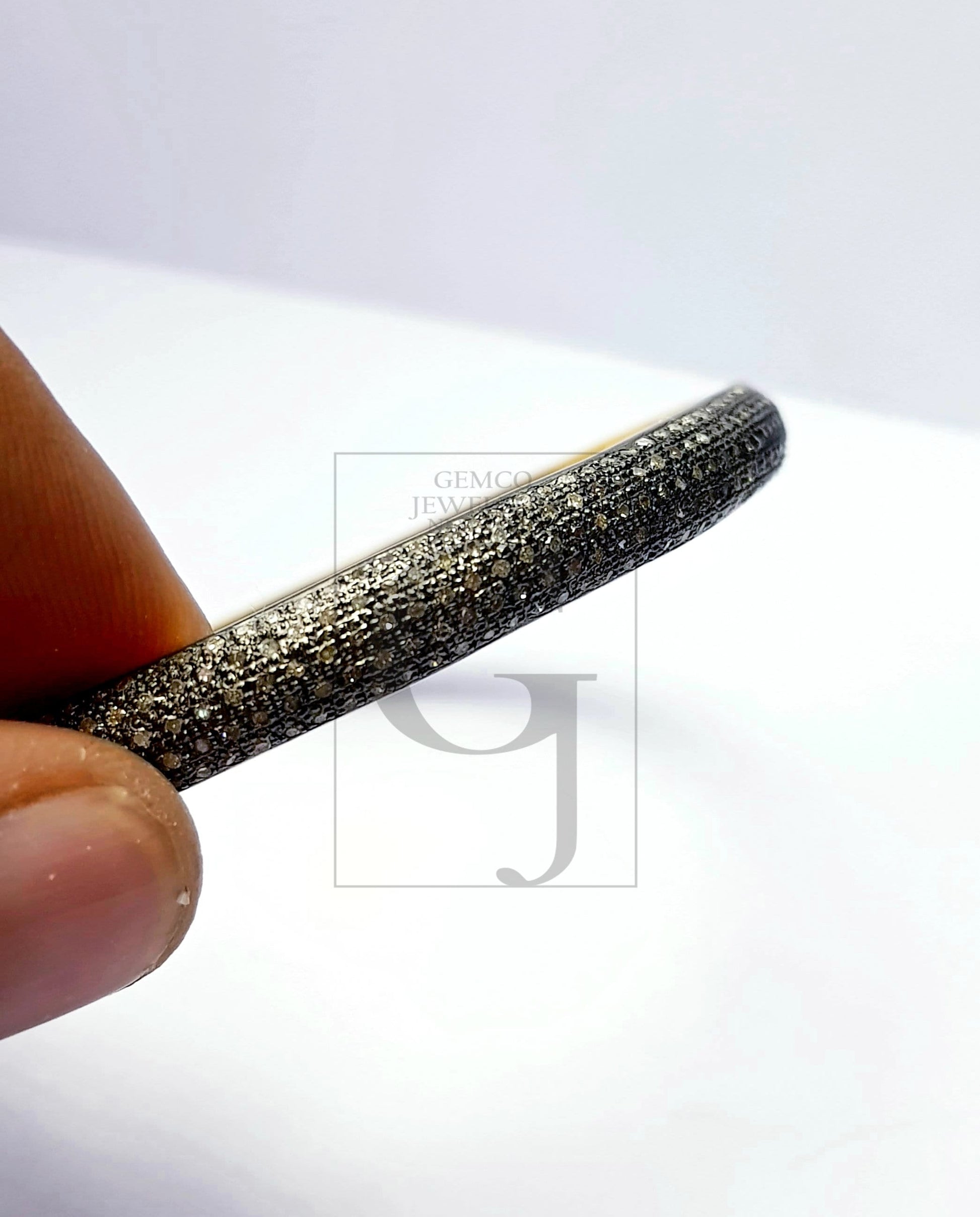 Rocecut pave diamond bangle 925 sterling silver handmade finish 5 line natural diamond very beautiful bangle