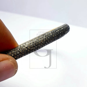 Rocecut pave diamond bangle 925 sterling silver handmade finish 5 line natural diamond very beautiful bangle