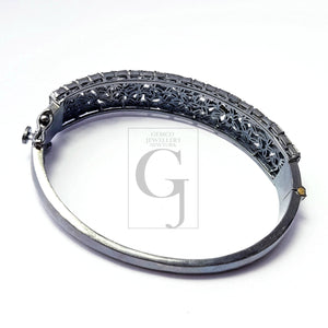 1pc Rocecut pave diamond baguettes bangle 925 sterling silver handmade finish very beautiful diamond baguettes bangle jewelry