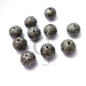 Ball Designer Rosecut Pave Diamond Bead 925 Sterling Silver Handmade Silver Beautiful Finish Diamond Bead