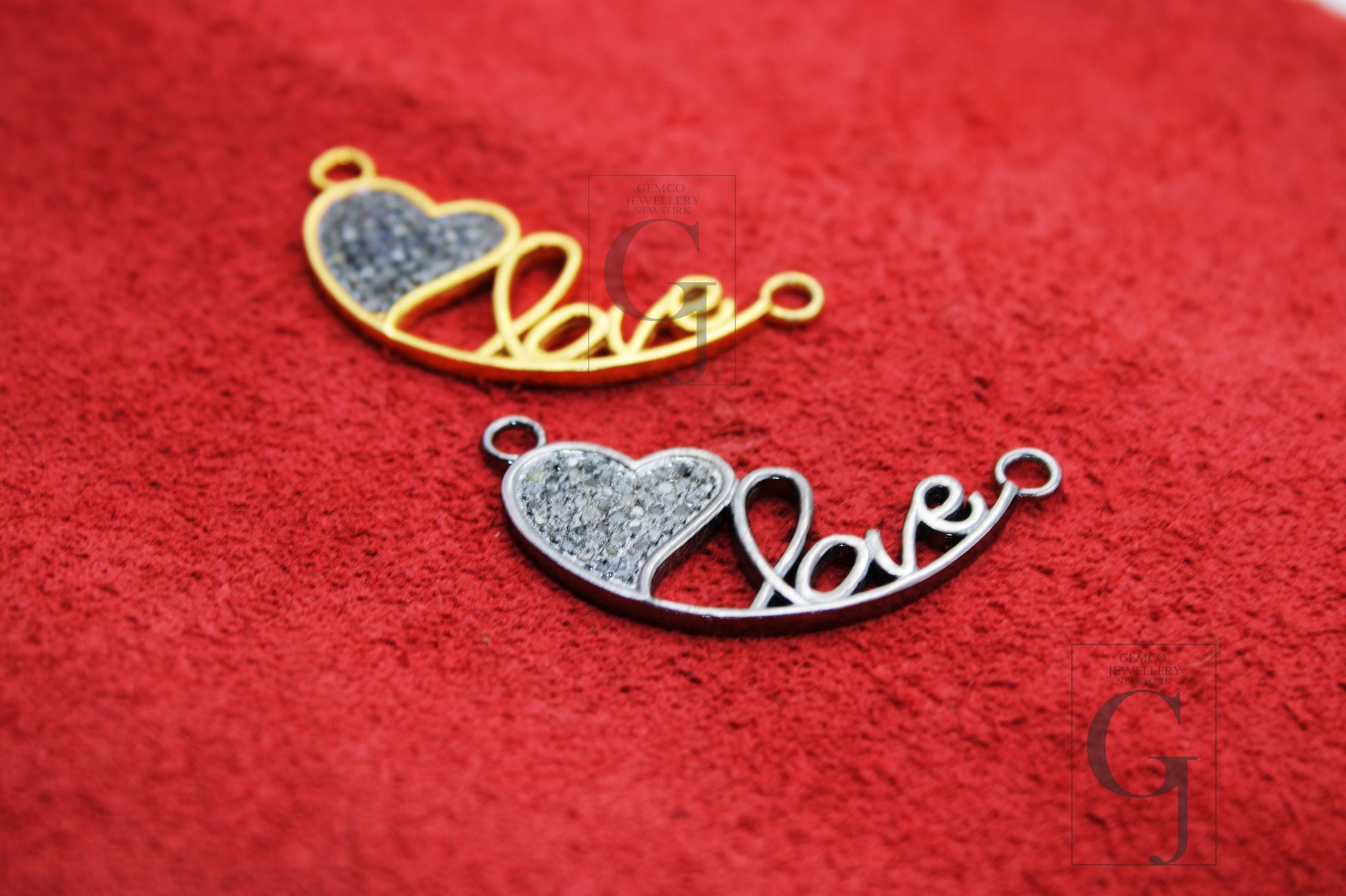Fashionable love heart designer pendant Rosecut pave diamond pendant 925 sterling silver handmade finish diamond jewelry necklace pendant