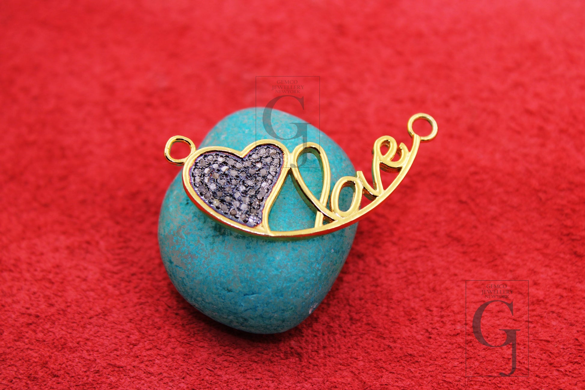 Fashionable love heart designer pendant Rosecut pave diamond pendant 925 sterling silver handmade finish diamond jewelry necklace pendant