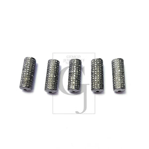 5 Pcs Latest Designer Rosecut Pave Diamond Bead 925 Sterling Silver Handmade Silver Finish Diamond Beads Jewelry Making Supplies Spacers