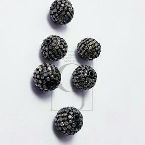 Beautiful Ball Designer Rosecut Pave Diamond Bead 925 Sterling Silver Handmade Silver Finish Diamond Bead