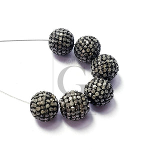 Beautiful Ball Designer Rosecut Pave Diamond Bead 925 Sterling Silver Handmade Silver Finish Diamond Bead