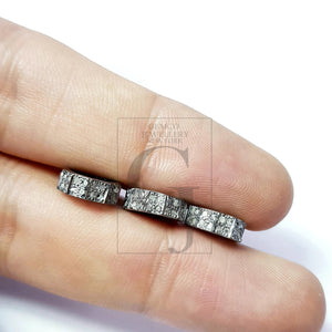 Latest Designer Rosecut Pave Diamond Bead 925 Sterling Silver Handmade Silver Finish Diamond Bead