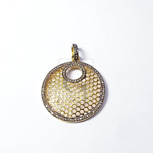 Pave diamond rosecut pendant 925 sterling silver pendant handmade diamond pendant very beautiful cutting circled design diamond pendant