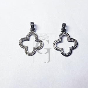 Pave diamond rosecut pendant 925 sterling silver pendant handmade diamond pendant beautiful design diamond charm diamond pendant