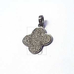 Pave diamond rosecut pendant 925 sterling silver pendant handmade diamond pendant jewelry