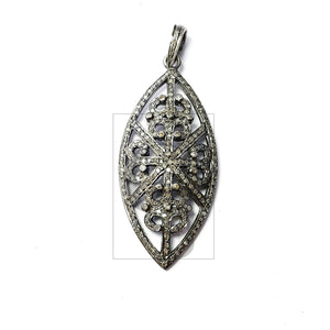 Latest design marquise shape Pave rosecut diamond pendent 925 sterling silver handmade beautiful design diamond pendant jewelry