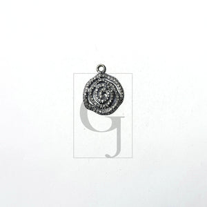 Unique design Rosecut pave diamond pendant 925 sterling silver handmade finish diamond jewelry charm pendant