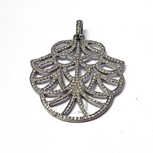 Pave diamond rosecut pendant 925 sterling silver pendant handmade diamond pendant fashionable design cutting diamond pendant